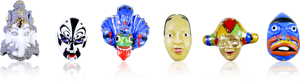 TRIBAL & ETHNIC MASKS - Série de 12 fèves
