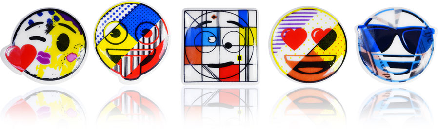 ÉMOJI ART CONTEMPORAIN - Série de 10 fèves