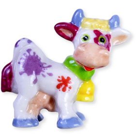 Collection de 10 fèves Épiphanie 2020 - VACHES PAINT BALL - Fève n°1