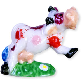 Collection de 10 fèves Épiphanie 2020 - VACHES PAINT BALL - Fève n°3