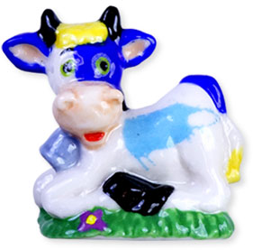 Collection de 10 fèves Épiphanie 2020 - VACHES PAINT BALL - Fève n°5
