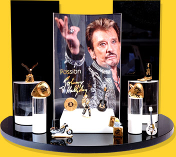 Présentoir Muséo Noir Passion Johnny Hallyday