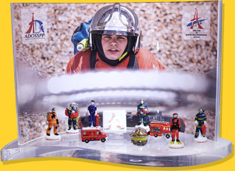 Présentoir Goutte - Colletion de fèves Sapeurs-pompiers de Paris