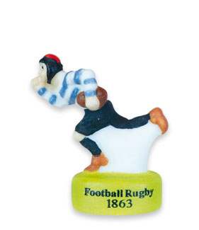Rugby, 200 ans - 12 fèves en porcelaine - Épiphanie 2023