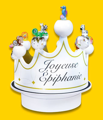 Présentoir Couronné avec série de fèves Web@nimos Prime Épiphanie 2023
