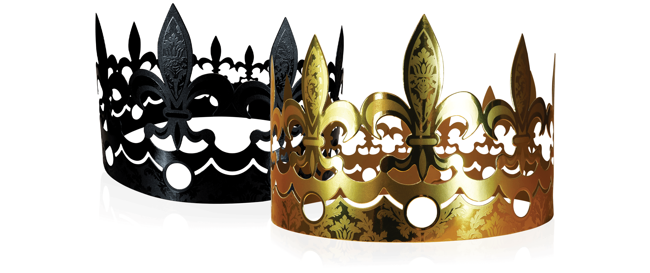 Couronnes des rois Dentlys Or et Noire pour l'épiphanie 2027 avec Prime