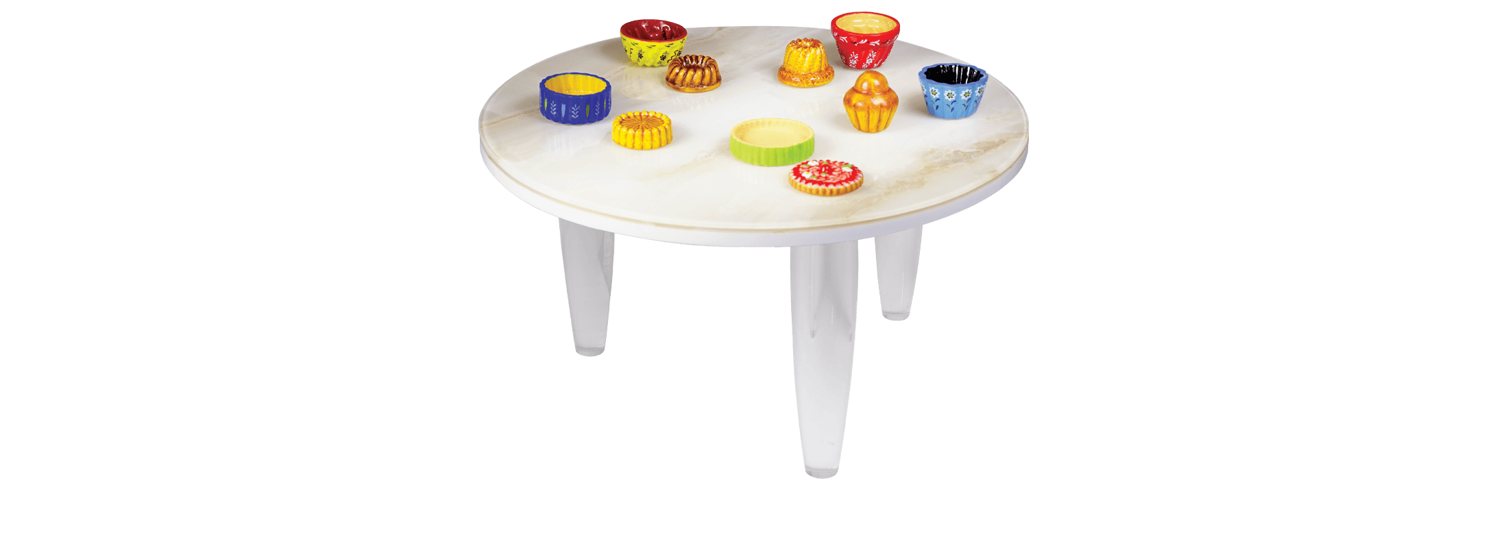 Présentoir Tripode Marbre pour collection de fèves Prime avec l'Épiphanie 2027